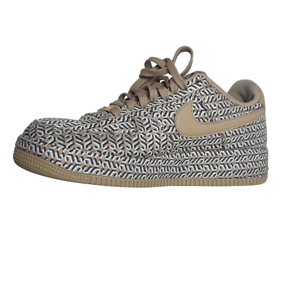 Nike Air Force 1 Shoes Sneakers Womens Size 9 Beige Canvas Geometric DZ2789-200